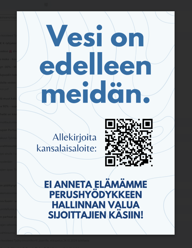 KorhonenMla's tweet photo. #Vesionedelleenmeidän #Kansalaisaloite #Toimi ! https://t.co/NwShyOonA9
