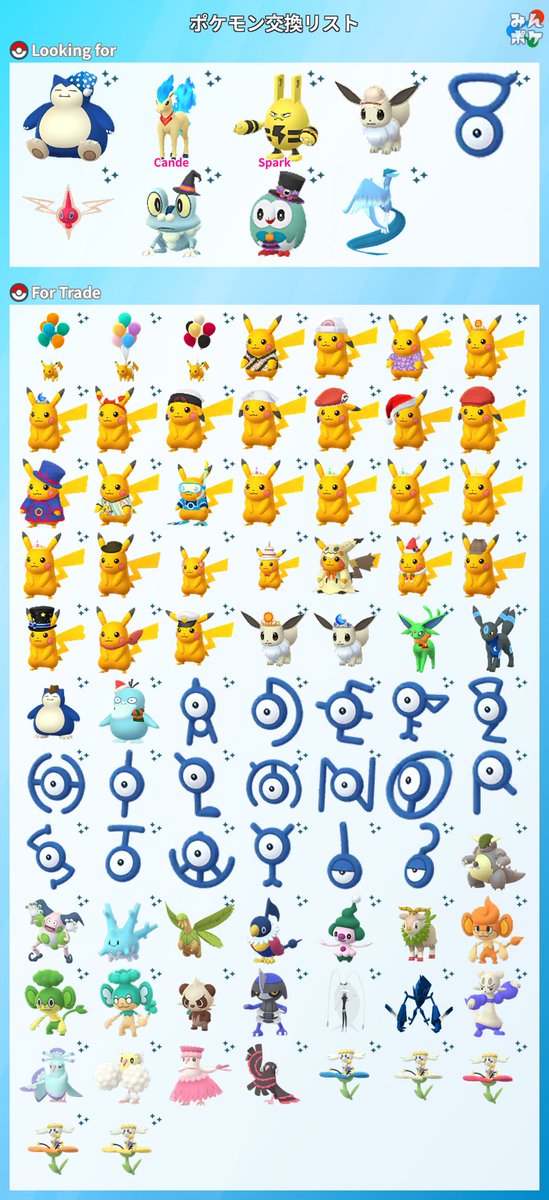 L_Eclair_Bleu's tweet image. ハロウィンイベ終わったので交換ボード更新🆙

For tradeに乗ってないものをお探しの方は聞いてください🙌🏻

キラトレも別途消化募集です🙇‍♂️

#ポケモンGO
#ポケモンGO交換