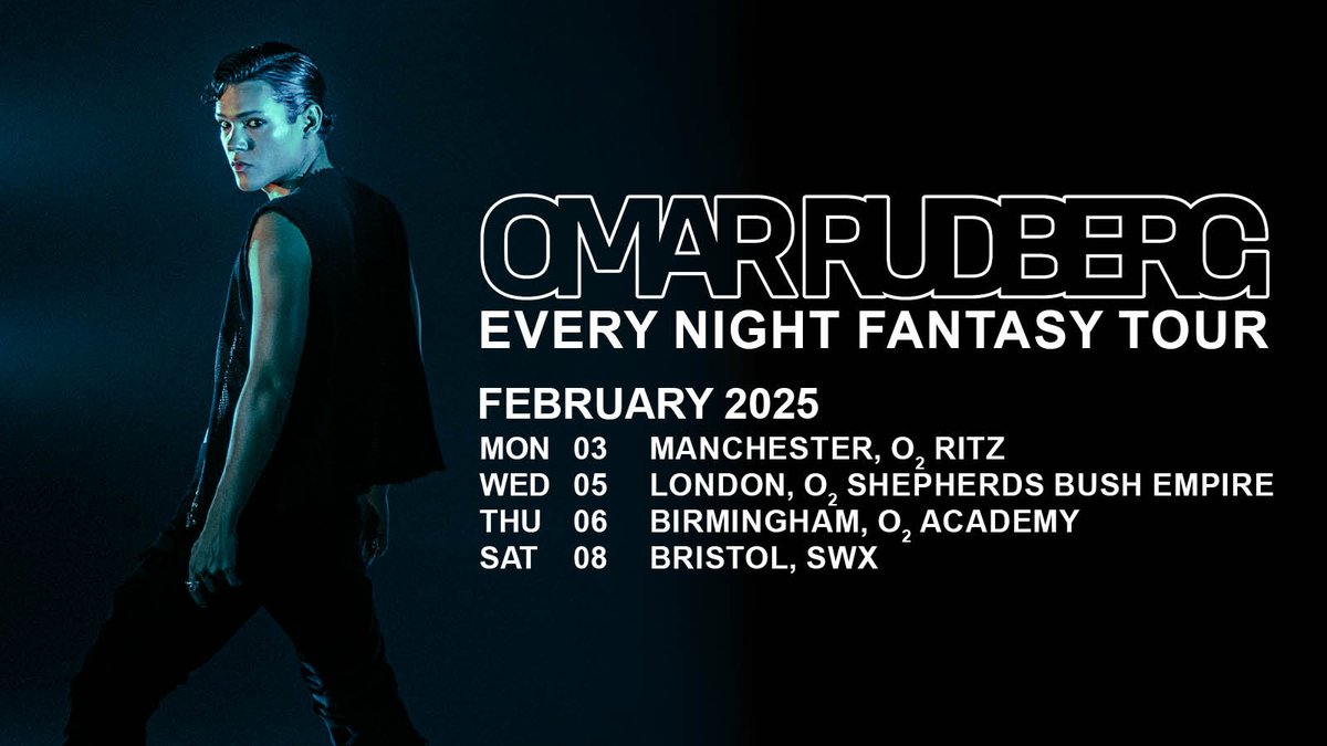LiveNationUK's tweet photo. NEW: Singer, dancer &amp; actor @OmarRudberg is heading out on tour across the country in February ⭐️
 
Secure tickets in our #LNpreale this Thursday at 10am 👉 https://t.co/RILQqG1QXk https://t.co/Nkdy380vIl