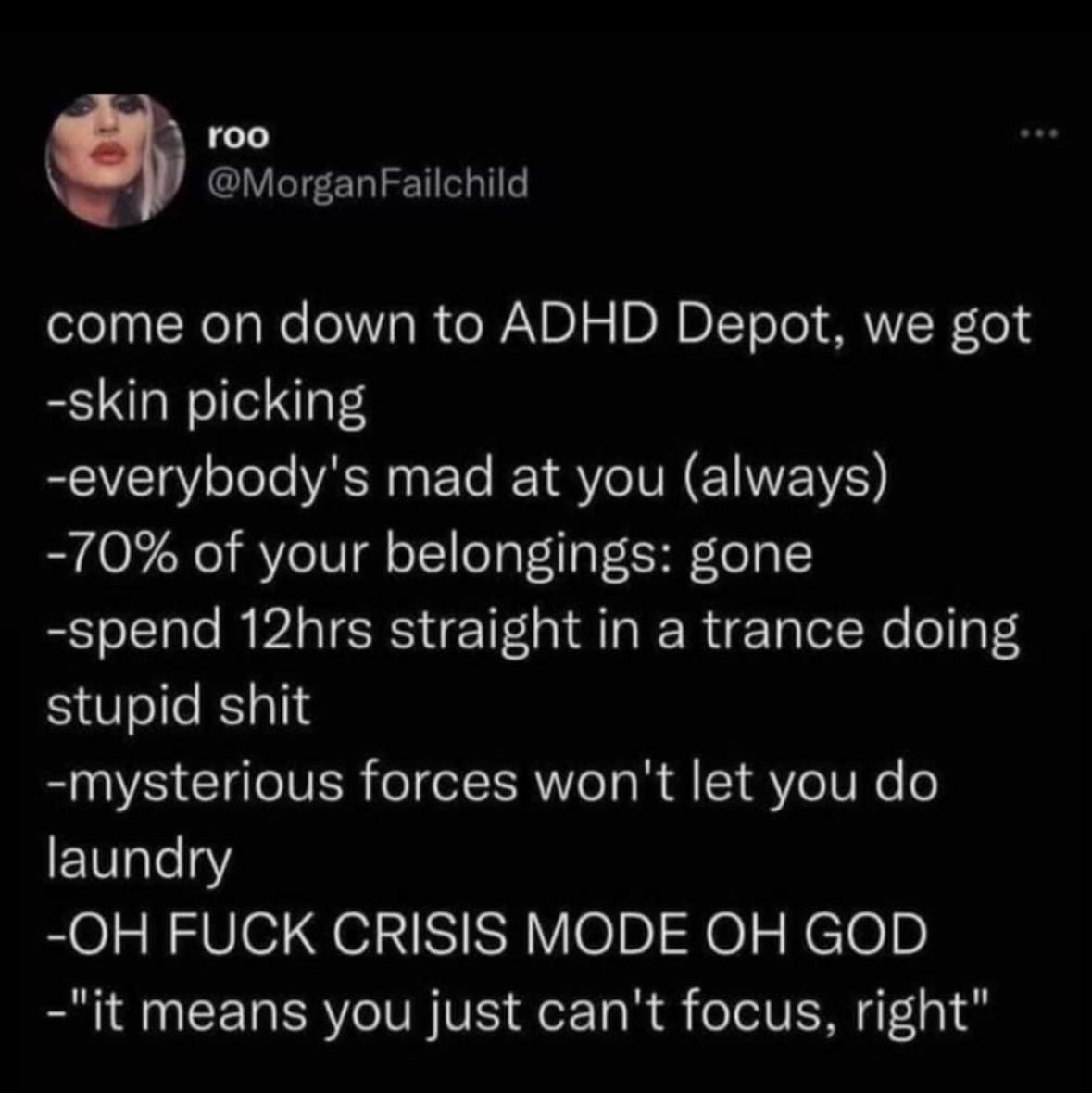 ADHD Memes (@adhdforreal) on Twitter photo 