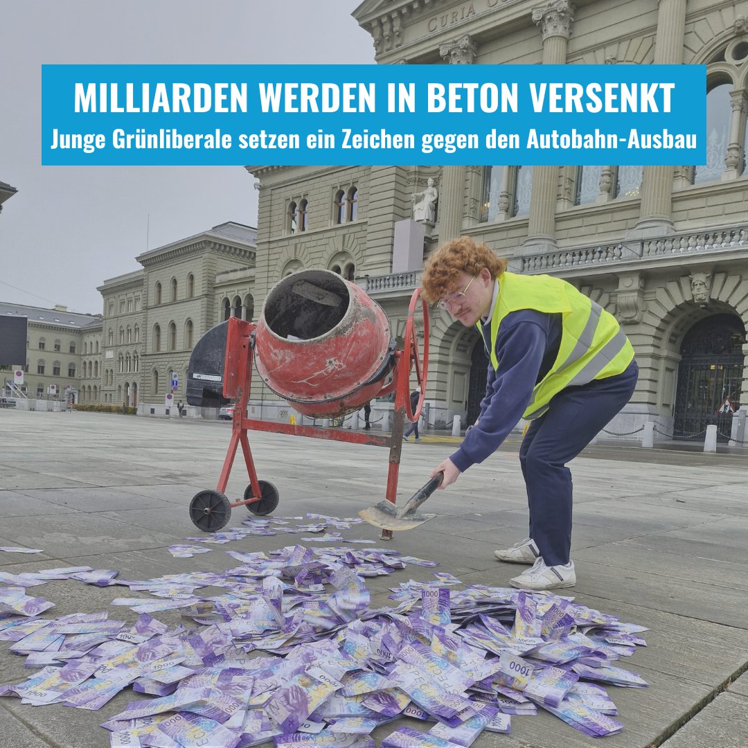 jglpCH's tweet image. Milliarden werden in Beton versenkt! 💸
Die Jungen Grünliberalen setzen ein Zeichen gegen den #Autobahnausbau.
Zur Medienmitteilung geht es hier: jungegrunliberale.ch/medienmitteilu…