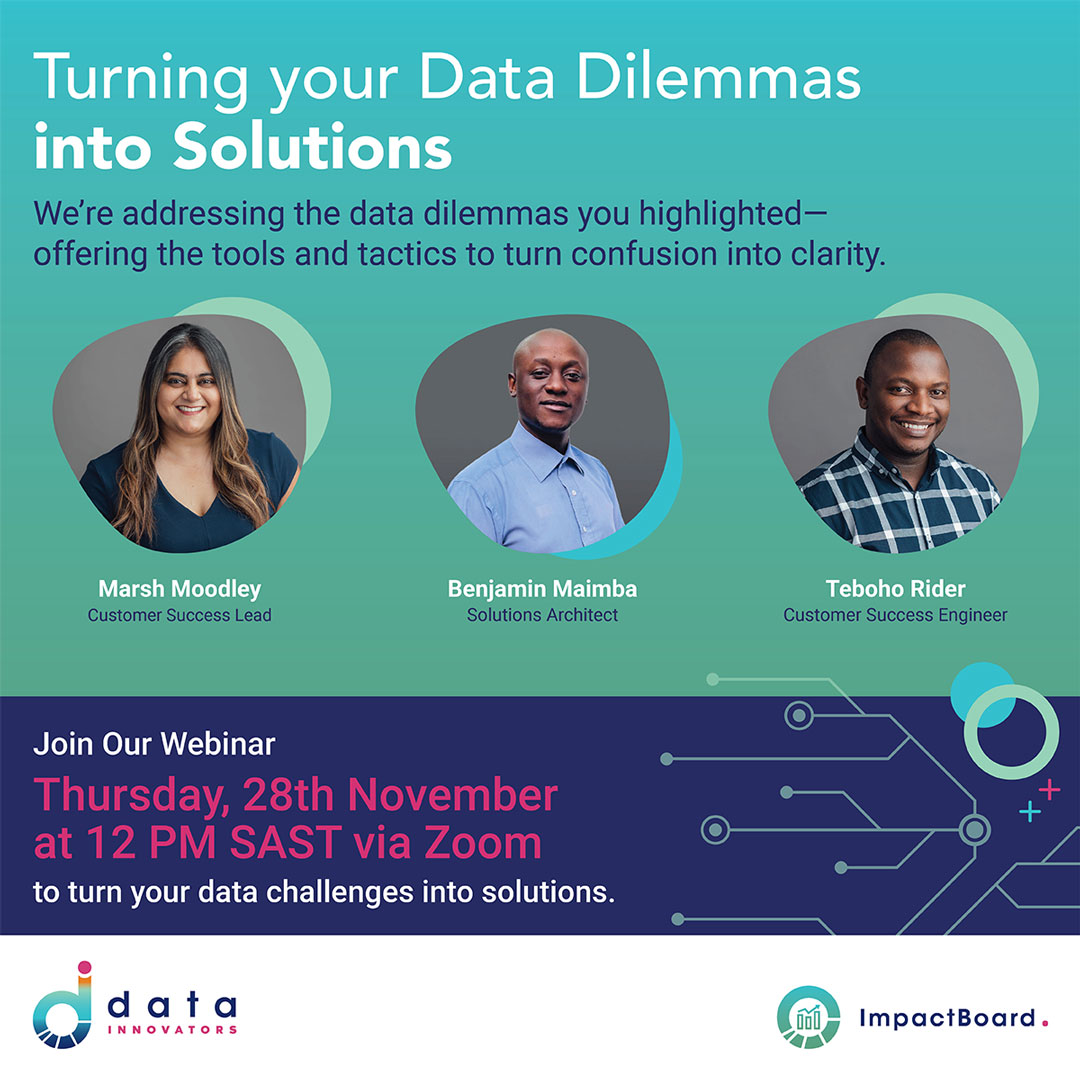 data_innovators's tweet image. 🚀 Join our final webinar of the year: Turning Your Data Dilemmas into Solutions! 

📲 28 Nov, 12:00 SAST. Discover strategies to simplify managing decentralised data and transform confusion into clarity. 

Reserve your spot today&amp;gt; shorturl.at/HTLmW

#DataSolutions