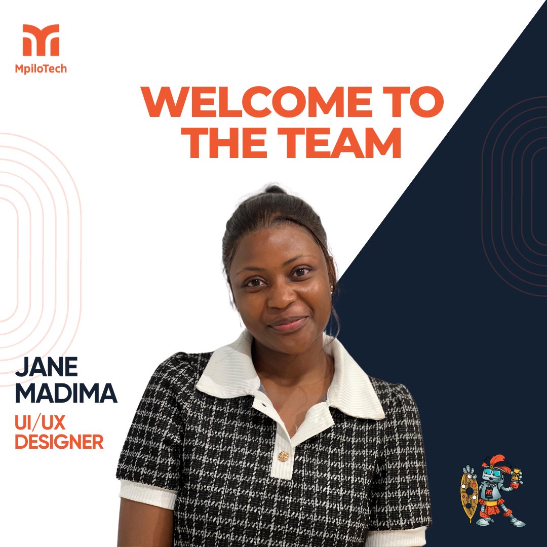 MpiloTech's tweet image. Hey Tech Community 🚀🚀🚀
We're excited to share that Jane Madima is joining us as our new UX/ UI Designer!
Welcome to the team, Jane Madima.
Here's to Unearthing YOUR Greatness at MpiloTech! 🏆🏆🏆
#MpiloTech #TechLeader #UXUIDesigner #NewEmployee