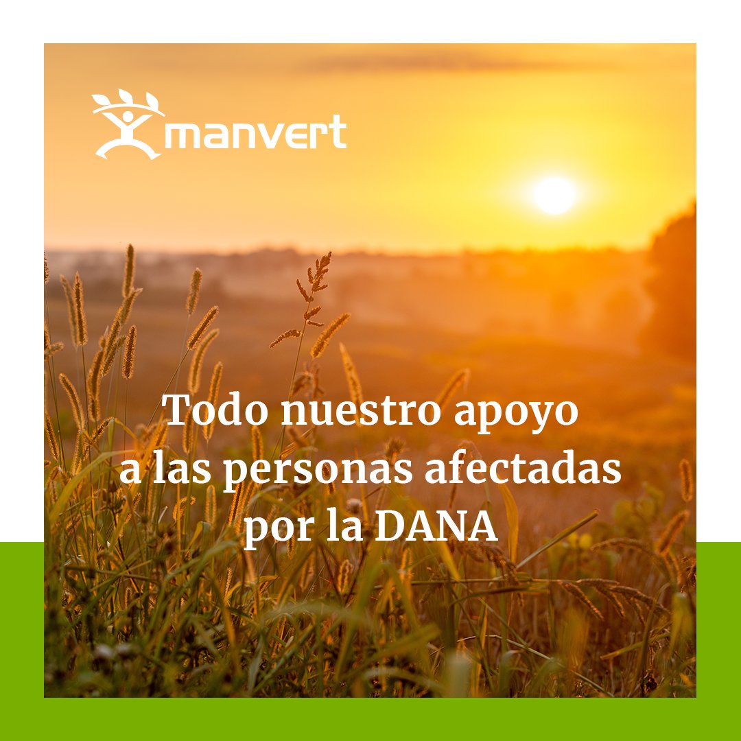 manvert_'s tweet image. Queremos enviar un mensaje de apoyo y ánimo a todas las personas afectadas por la reciente #DANA, y transmitir nuestro más sentido pésame a quienes han perdido a un ser querido. Juntos saldremos adelante💚