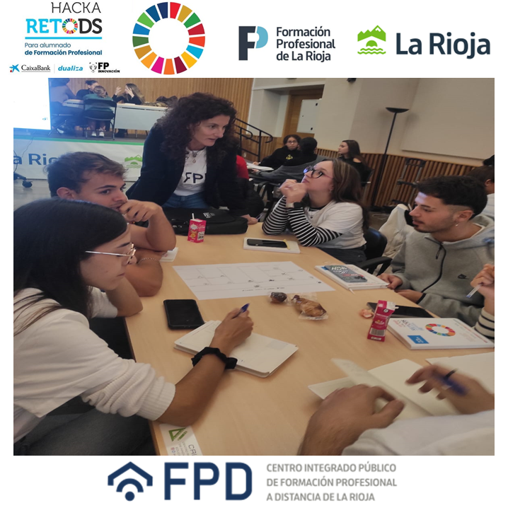 cipfpd_rioja's tweet photo. 🌍 ¡Nuestro equipo ha dejado huella en el #HackaretODS! 🌍
Naiara Berganzo, Ana Hidalgo, Pablo Rojo, Goyo Ciordia, Alfredo Navarrete y Macarena Luz Rodríguez, ha demostrado un talento increíble y grandes cualidades a lo largo de este intenso hackathon.
#OrgulloFP #HackaretODS https://t.co/4xE2eU3hT6