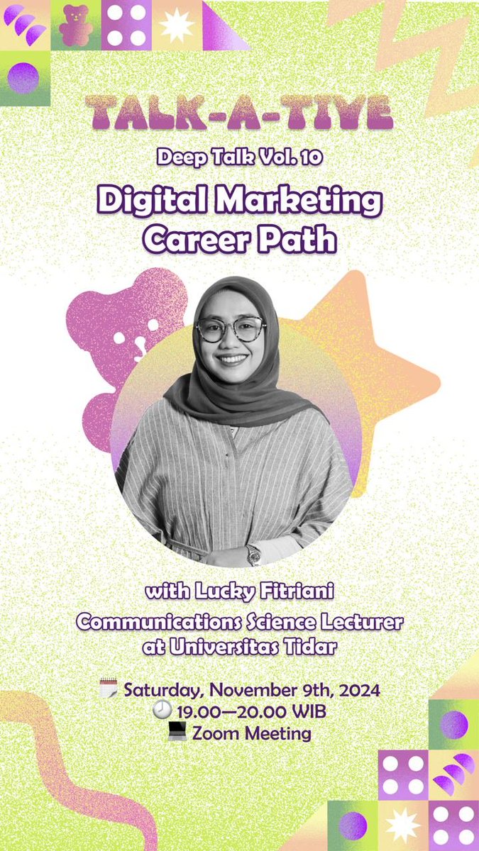 talkative2023's tweet image. Hey future digital marketers! 👩🏻‍💻

Wondering how to kick-start your career in Digital Marketing?
Join our Deep Talk to get the insights you need! Spots are limited, so don’t wait! 🙌🏻

Details below 👇🏻