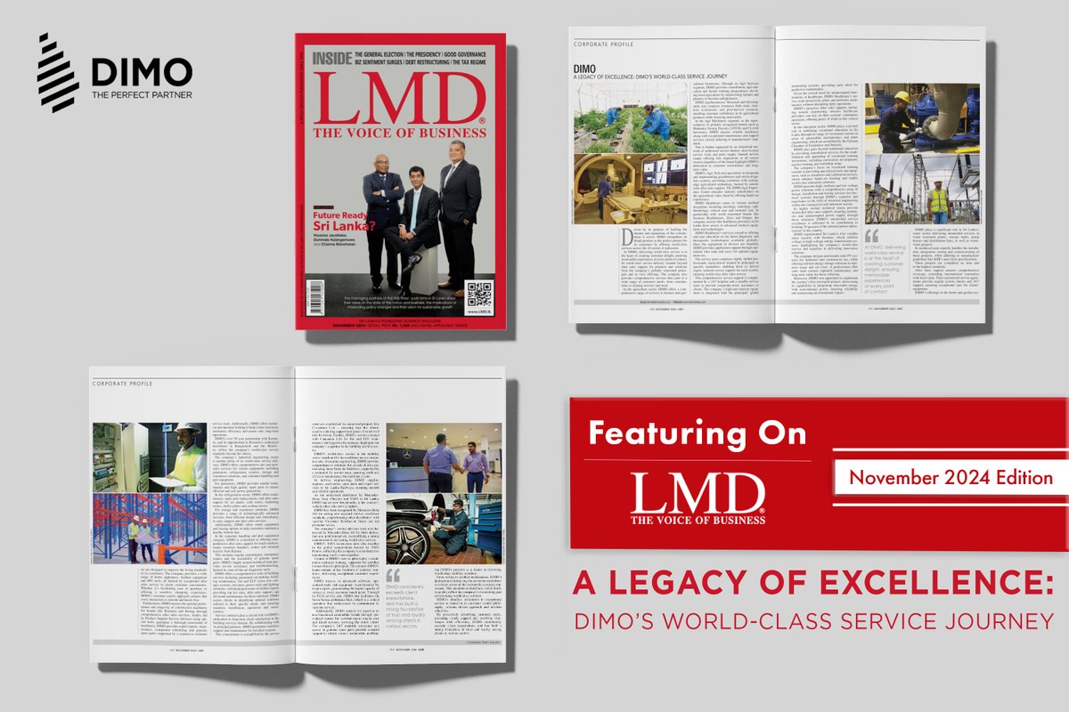 dimosrilanka's tweet photo. As highlighted in the November edition of LMD, DIMO is committed to empowering community aspirations by delivering world-class service across ten sectors.

To read the full article, please visit this link: https://t.co/8FUqeDozUa
 
#DIMO #LMD #WorldclassServices #CustomerCentric https://t.co/mwCTbva8rS