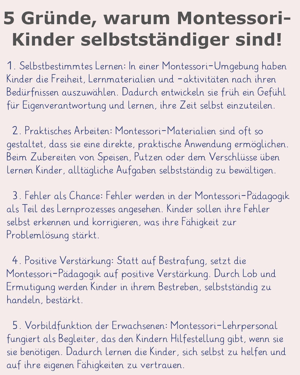5 Gründe, warum #Montessori-#Kinder selbstständiger sind! montessori-material.tv/5-gruende-waru… #wochenstart #montessorimaterial #erziehung
