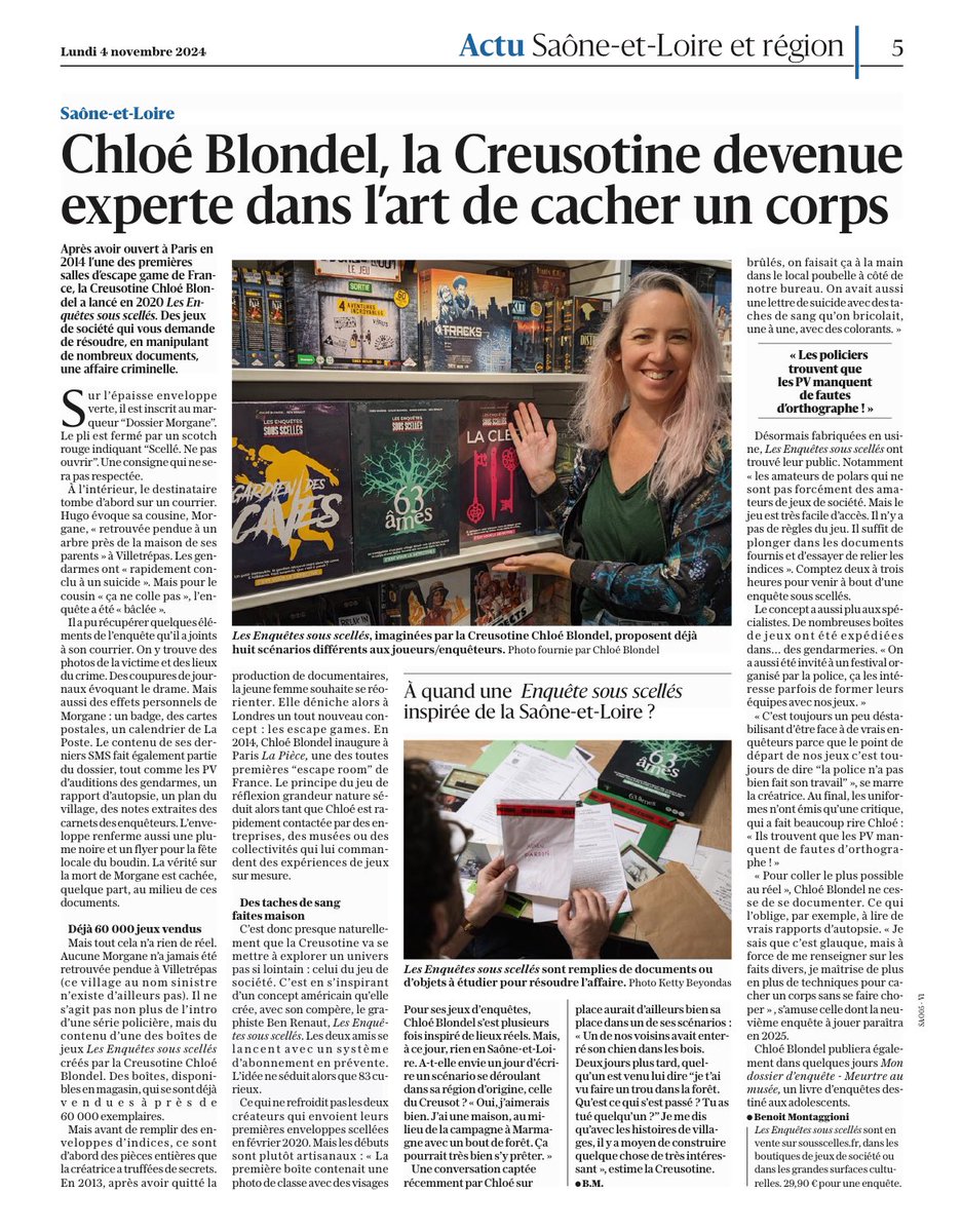 Aujourd'hui est à marquer d'une pierre blanche car l'un de mes rêves se réalise : j'ai mon portrait dans <a href="/lejsl/">Le Journal de Saône-et-Loire</a> (le journal de Saône-et-Loire pour les non initiés) ! 
La petite bourguignonne en moi est très fière <3 
Merci à <a href="/Monsieurbai/">Benoit Montaggioni</a> pour l'article !