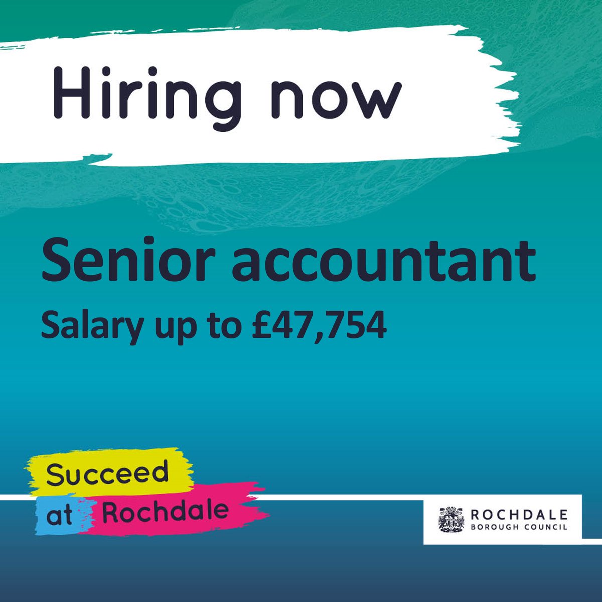RochdaleCouncil's tweet image. 2 exciting opportunities to join our finance team. We're recruiting senior accountants, with salaries up to £47,754. View the job descriptions and find out more 📲 greater.jobs/job/75664391  #FinanceJobs #LocalGovJobs @greater_jobs 📈