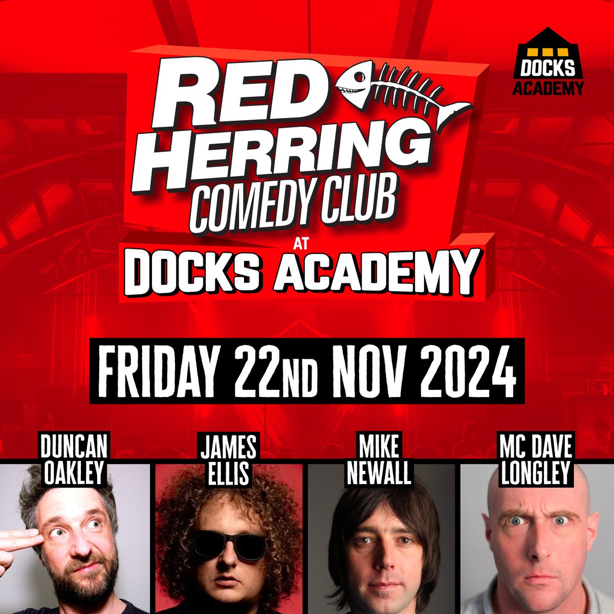 👉Fancy a night out featuring 4 great comedians?

Our last Comedy show for 2024 takes place on Friday 22nd November, featuring sets from <a href="/duncanoakley/">Duncan Oakley</a> , <a href="/IAmJamesEllis/">James Ellis</a> , <a href="/MikeNewall/">Mike Newall</a> , and MC Dave Longley

🎫We hope to see you there - bit.ly/405jKrI