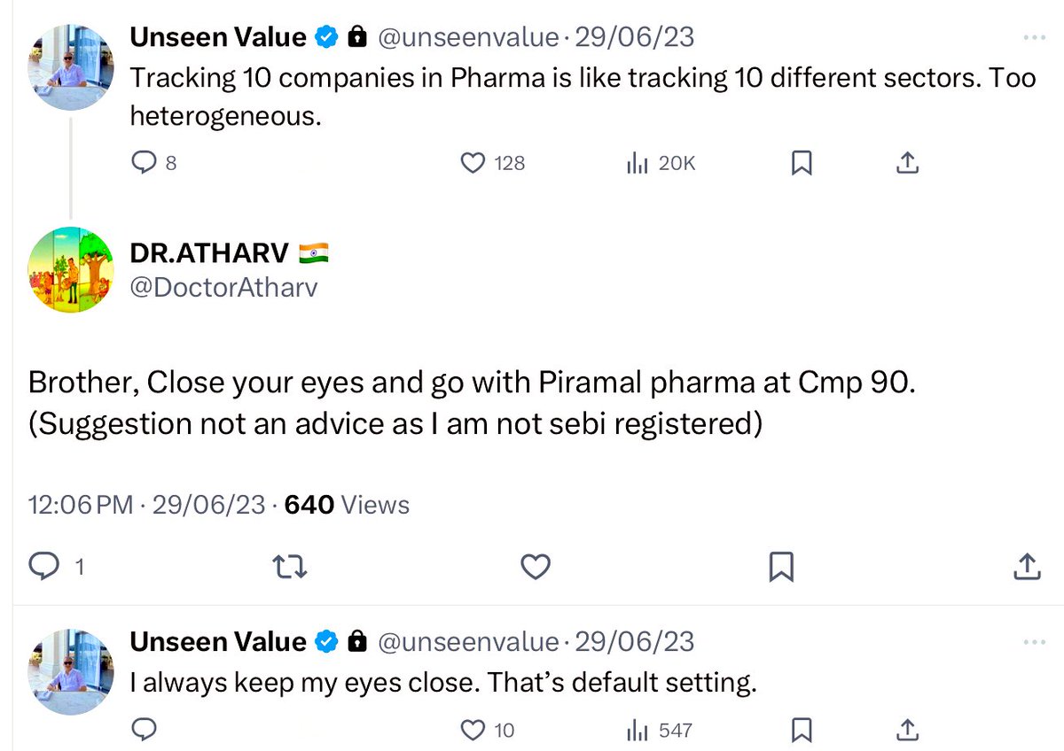 DoctorAtharv's tweet image. 1.5 yrs ago , unseenvalue fought with me.
Said - I’ve LAURUS.

I said - I have PIRAMAL. 
Now count the returns. #pplpharma (CDMO)
