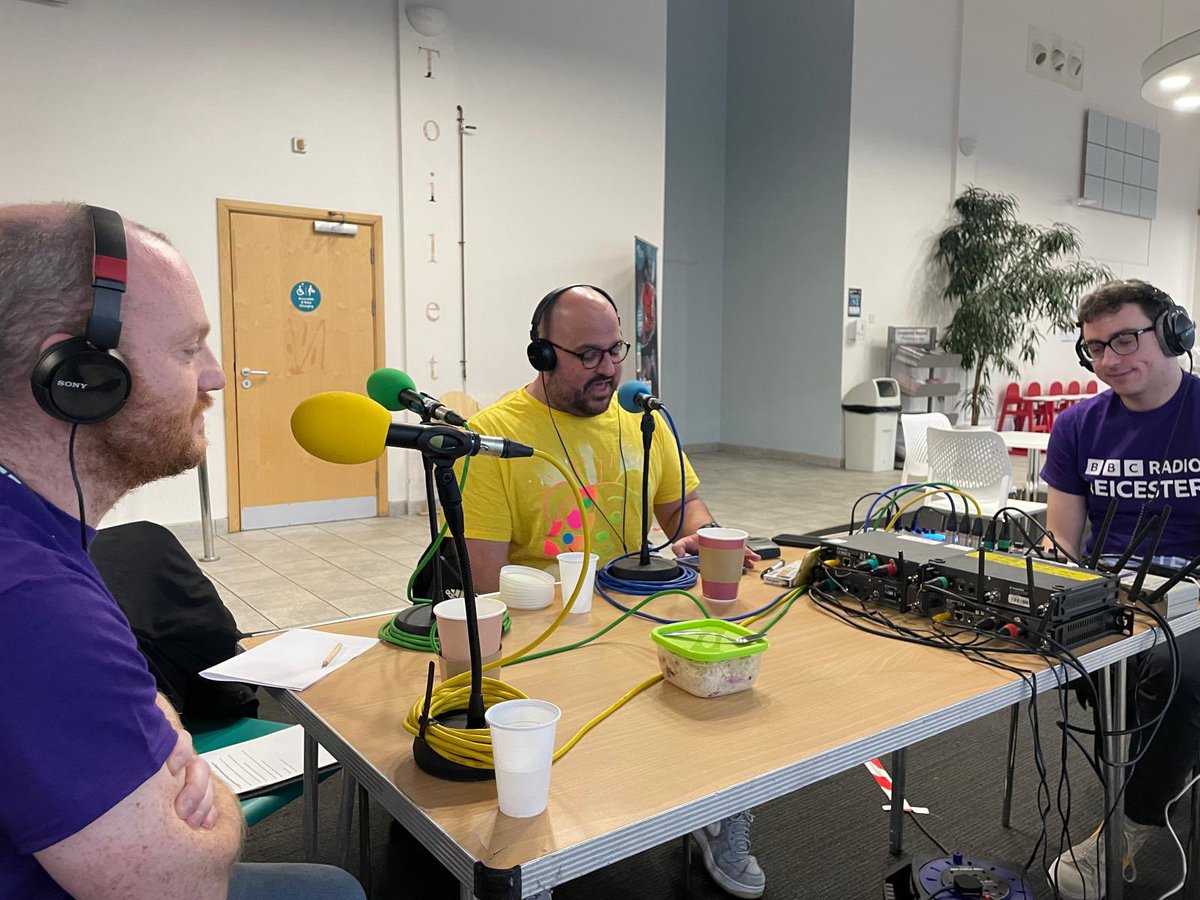 Ady_Dayman's tweet photo. Day 1 #1000milechallenge done @BBCLeicester @BBCCiN 🙌🏼 What an amazing team and amazing morning 💙 Haven’t got a pic of our swim squad but Helen, Summaya, Adam and Kevin are proper amazing 🤩 How brilliant is the postbox topper by SKB as well?! Onto tomorrow………💙🦊📻 https://t.co/cKTlP5r4hA