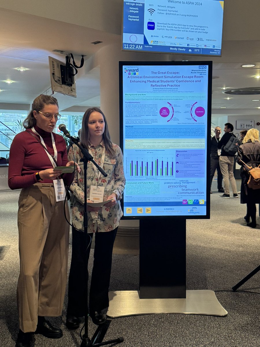 Lots going on for <a href="/WAHT_UGAcademy/">WAHT Undergraduate Academy</a> at #ASPiH2024. First up, two of our CTFs Hannah and Charlotte presenting their escape room project