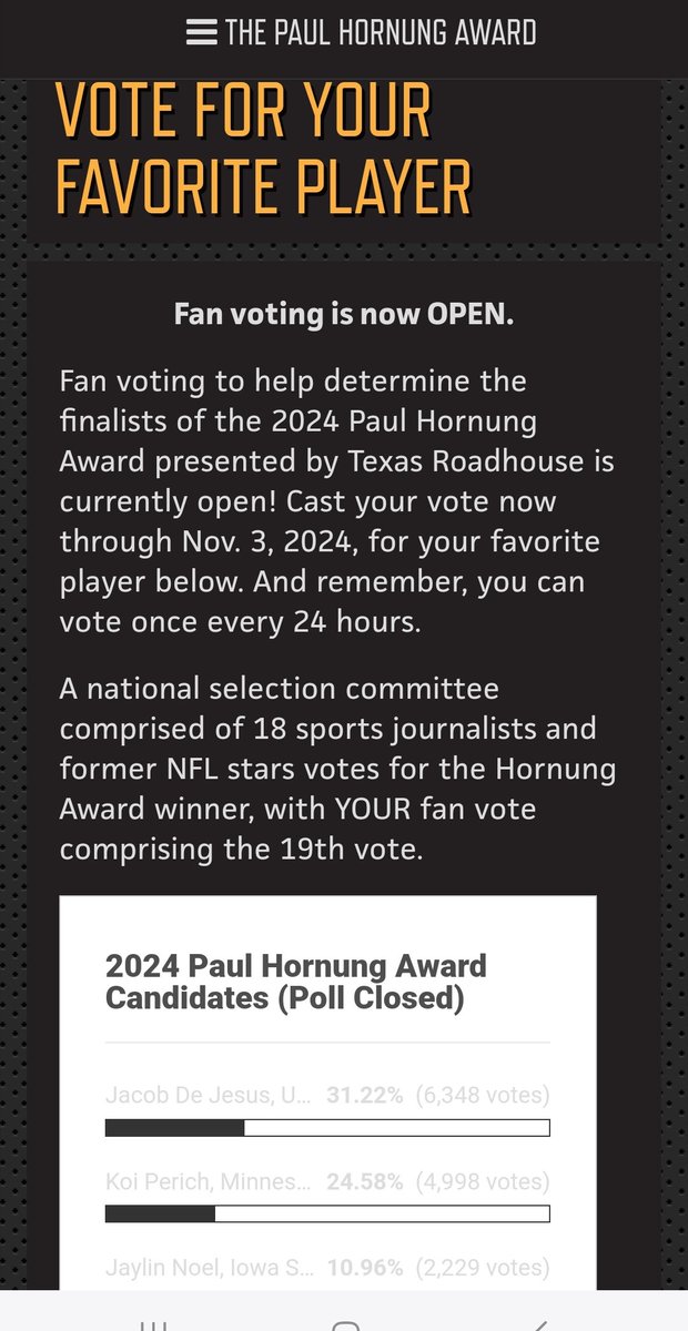 Matt Nalu Jablonski (@coach_matt_nalu) on Twitter photo The toughest week for Jacob💔 But <a href="/jacobdejesus21/">Jacob De Jesus</a> finished the fan vote in 1st for the <a href="/hornungaward/">Paul Hornung Award</a>. No one has overcame as much adversity as him. He led the nation in all return yards last season and is as versatile as they come.
'Ohana
Rick Strong ❤️ The toughest week for Jacob💔 But <a href="/jacobdejesus21/">Jacob De Jesus</a> finished the fan vote in 1st for the <a href="/hornungaward/">Paul Hornung Award</a>. No one has overcame as much adversity as him. He led the nation in all return yards last season and is as versatile as they come.
'Ohana
Rick Strong ❤️