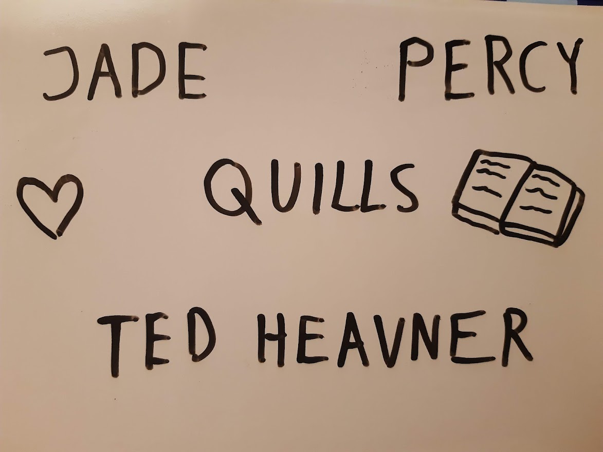 Thank you to our patreon Dwellers Jade, Percy, Quills, and Ted Heavner! 💚

This picture for October was created by producer Lumi Oakes on a whiteboard.