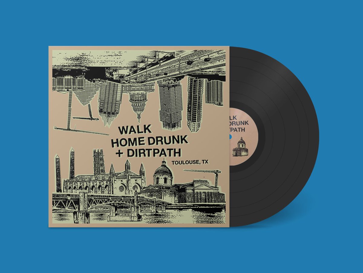 Very happy to announce the collaborative EP between Walk Home Drunk (Dan from Toulouse, FR) &amp; Dirtpath (Eric from Austin, US).

'Toulouse, TX' is an emo/pop four-track 10" available 22/11 and you can listen to the eponymous track/pre-order a copy here:
hiddenbayrecords.bandcamp.com/album/toulouse…
