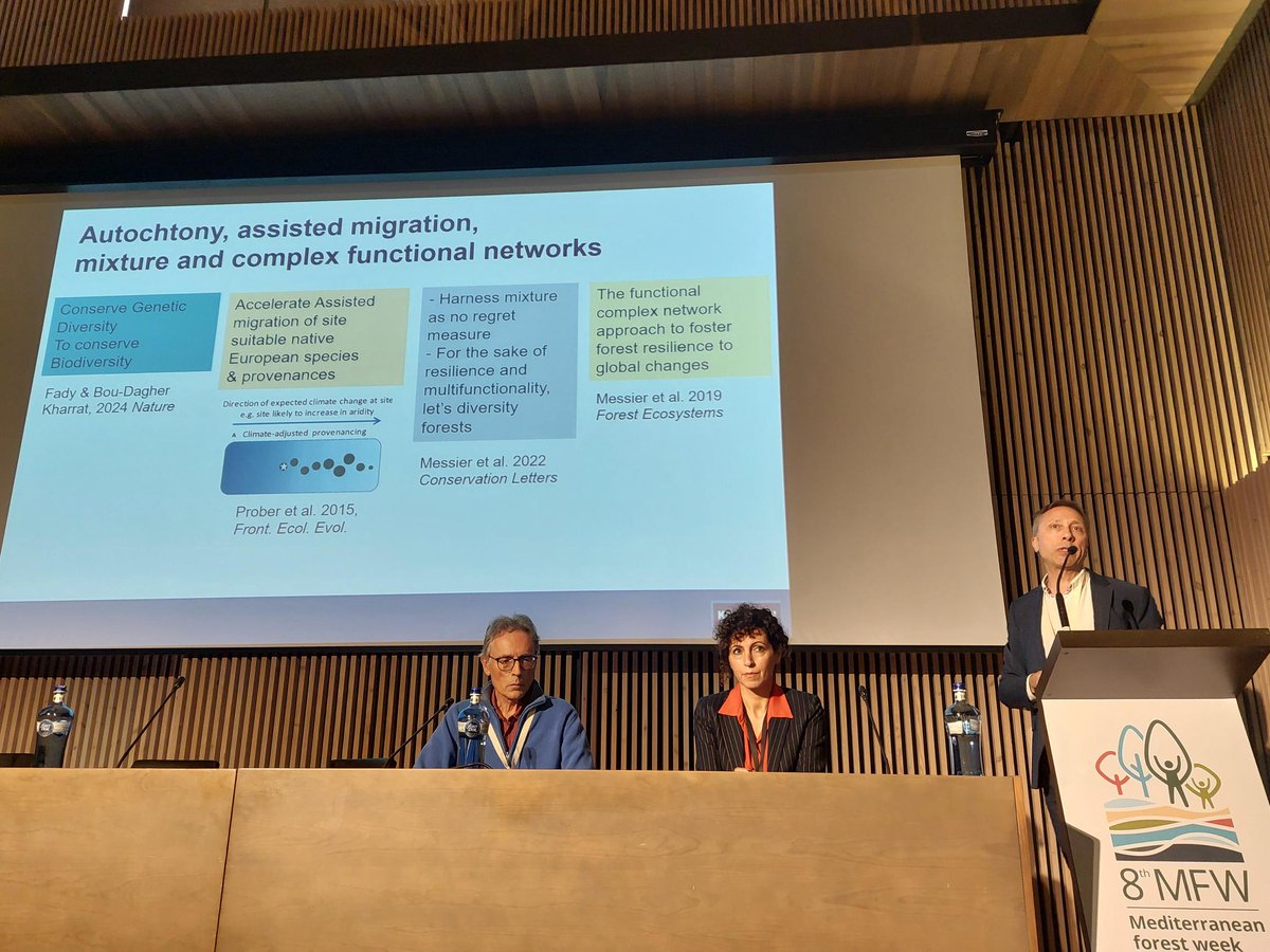 🎙️ <a href="/BartMuys/">Bart Muys</a> from <a href="/KU_Leuven/">KU Leuven</a> joins the 8th #MedForestWeek to discuss climate-smart #ForestManagement at the landscape scale, incorporating #biodiversity protection and #wildfire prevention. 🌡️

Participants are also hearing his insights on assisted migration at #8MFW!