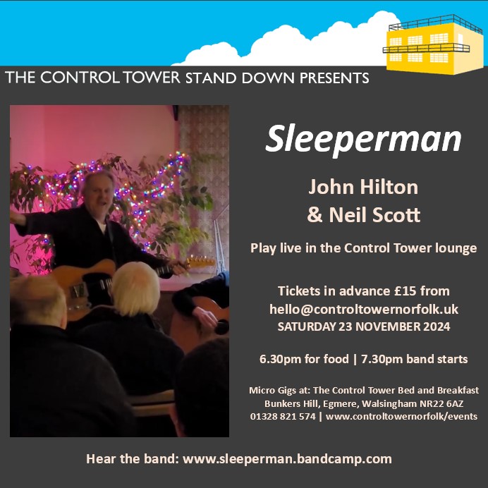 Control Tower B&B (@controltowernc) on Twitter photo Our next Control Tower micro-gig is coming up (eeek)...
Here is a taster of <a href="/sleeperman_band/">Sleeperman-band</a>... one of my favourite Christmas songs... I just love this sleeperman.bandcamp.com/track/its-a-wo…
We have a handful of tickets - hello@controltowernorfolk.uk to buy £15 each
#microgig #gig #livemusic Our next Control Tower micro-gig is coming up (eeek)...
Here is a taster of <a href="/sleeperman_band/">Sleeperman-band</a>... one of my favourite Christmas songs... I just love this sleeperman.bandcamp.com/track/its-a-wo…
We have a handful of tickets - hello@controltowernorfolk.uk to buy £15 each
#microgig #gig #livemusic