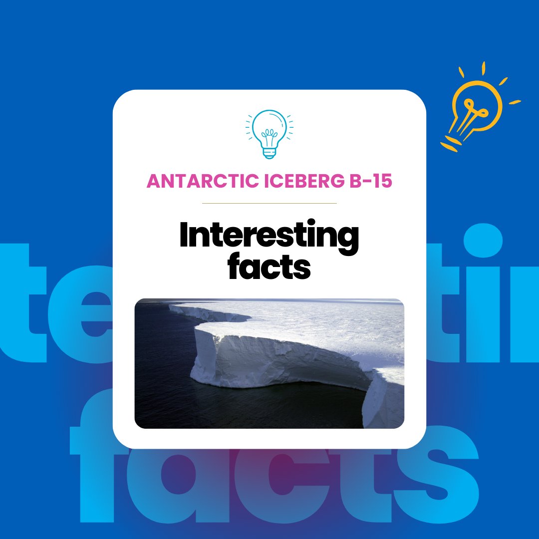 🌍 Fun Fact: The largest iceberg, B-15, broke off in 2000, spanning over 4,200 sq mi—bigger than Jamaica! #FridayFunFacts #Iceberg