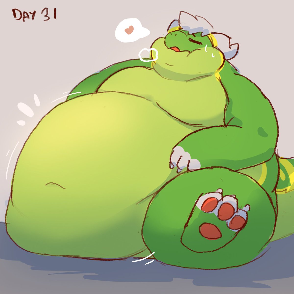 MawSalad's tweet photo. Day 31: How huge am I

I dont think he would be walking with that huge belly...
And this concludes #Fattytober ><

I hope everyone enjoyed this sequence, it was fun doing it~ 
I am happy that people love it ^^ https://t.co/eXnozifus3