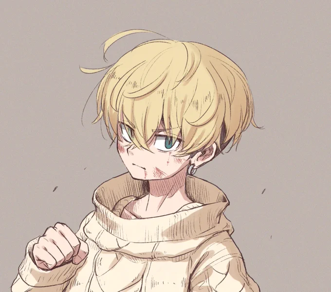 最近男キャラの練習として描いてたらくがきリゼロのスバルとガーフ東リベの千冬 