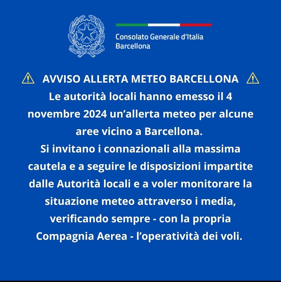 #INUNCAT #Barcelona #alerta
<a href="/ItalyinSPA/">Italy in Spain</a>