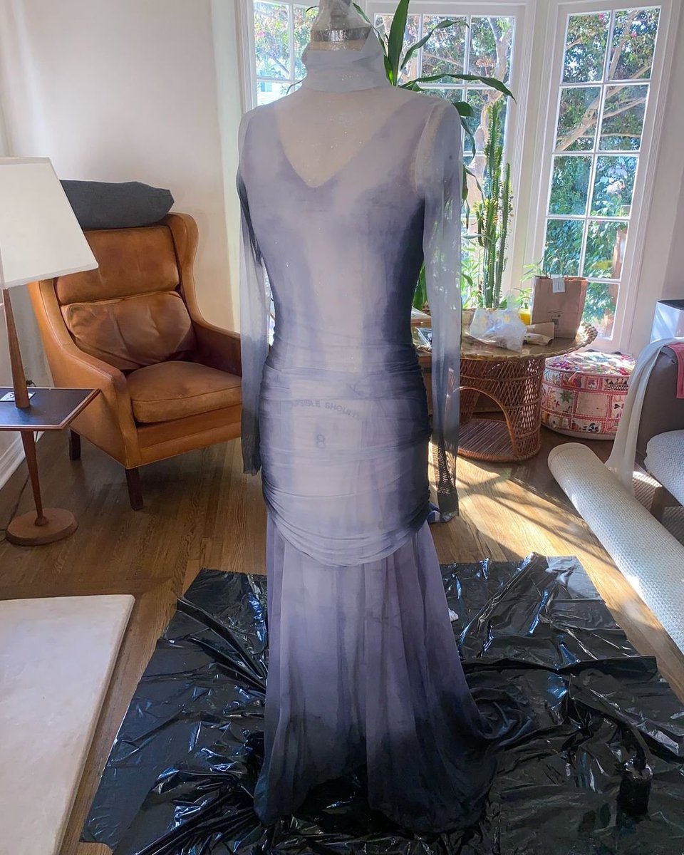 LaMaisonGaga_'s tweet photo. La Maison Gaga EXCLUSIVE: photos + digital sketch of Gaga's #Disease grey ombré double layer illusion hand-dyed silk gown custom-made by her new stylist duo #HARDSTYLE & emerging designer #SamuelLewis! https://t.co/inmLfPsF9g