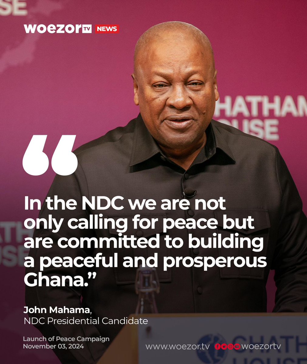 mpowerghana's tweet photo. Highlights of John Mahama’s speech at the launch of a National Peace Campaign.

#MahamaForPresident
#ResettingGhana
#LetsBuildGhanaTogether
#PeacefulGhana https://t.co/Z6fGANokTk