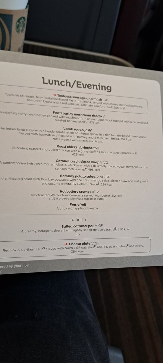 Americans: British people hate food that tastes of anything.

Meanwhile, on board a regular British train, the in-seat menu ...