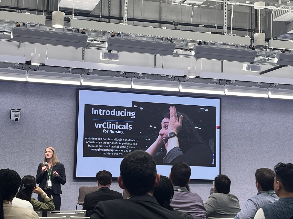 wkhealth's tweet image. Last week, we had the honor of being invited to the @Meta offices to demo #VRClinicals for Nursing. Our own Sam Moyer was joined by Kaitlyn Picard from the@UofR to chat about rolling out VR for students and faculty. #Metaforwork #MetaforEDU #MetainnovationdayNYC @NursingCenter