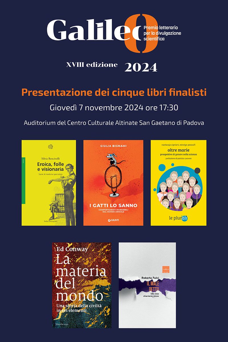 𝗚𝗹𝗶 𝗮𝗽𝗽𝘂𝗻𝘁𝗮𝗺𝗲𝗻𝘁𝗶 𝗳𝗶𝗻𝗮𝗹𝗶 𝗱𝗲𝗹 𝗣𝗿𝗲𝗺𝗶𝗼 𝗚𝗮𝗹𝗶𝗹𝗲𝗼 𝟮𝟬𝟮𝟰

Ecco finalmente gli eventi conclusivi del Premio Galileo 2024!
𝗟’𝗶𝗻𝗴𝗿𝗲𝘀𝘀𝗼 𝗲̀ 𝗴𝗿𝗮𝘁𝘂𝗶𝘁𝗼 𝗳𝗶𝗻𝗼 𝗮𝗱 𝗲𝘀𝗮𝘂𝗿𝗶𝗺𝗲𝗻𝘁𝗼 𝗽𝗼𝘀𝘁𝗶

👉t.ly/xsUjO