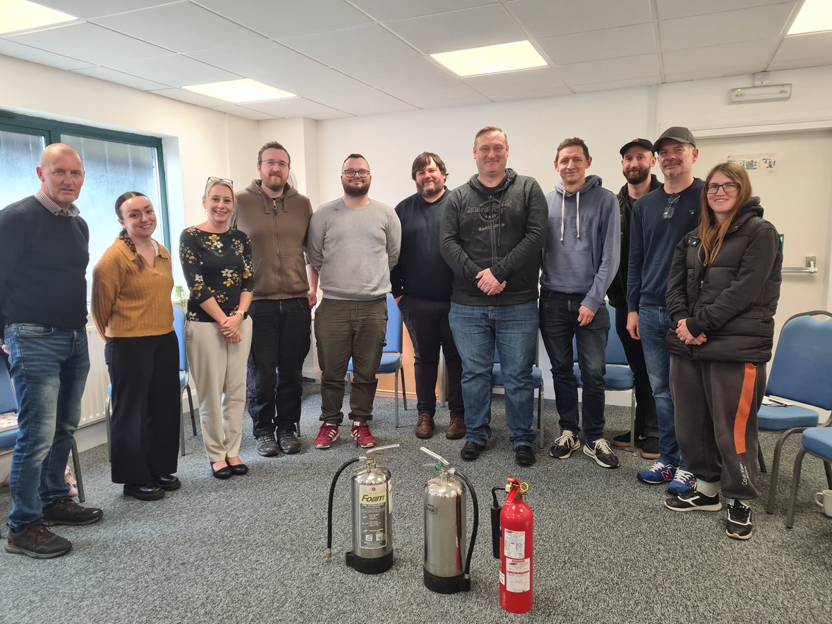 A lovely group of newly trained Fire Marshals, now confident in how to act in the event of a fire at work. Our next course runs on 21st Jan. #healthandsafety #Training