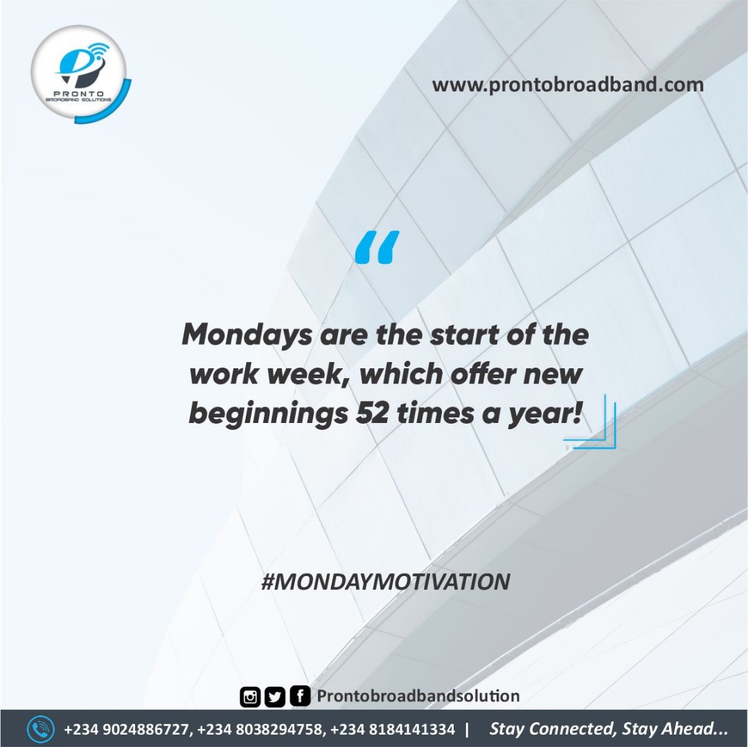 ProntoBroadband's tweet photo. #mondaymotivation
#fullfiberinternet #UnlimitedData #OloFAR https://t.co/S1T28j2eH8
