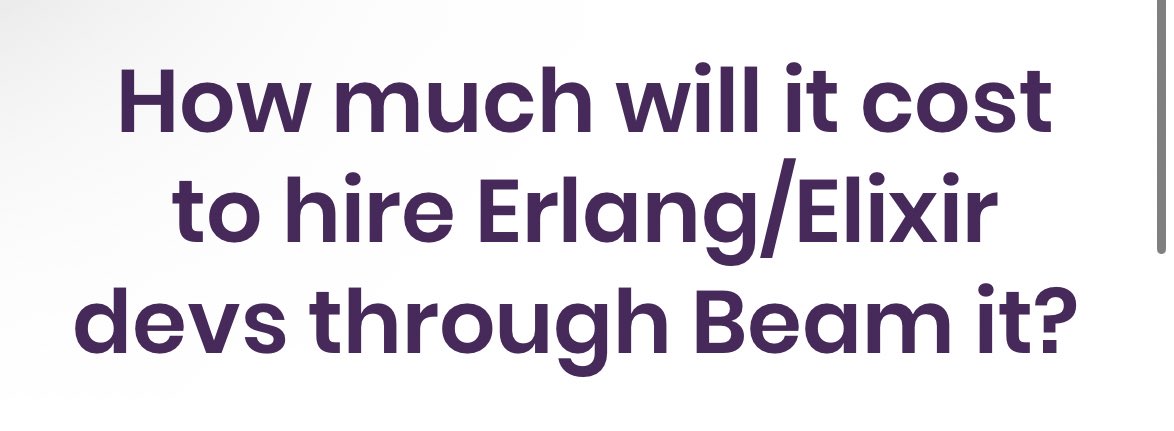 Good question.. you can get a bespoke quote here: beamrecjobs.co.uk/quote

#Elixir #erlang #elixirlang