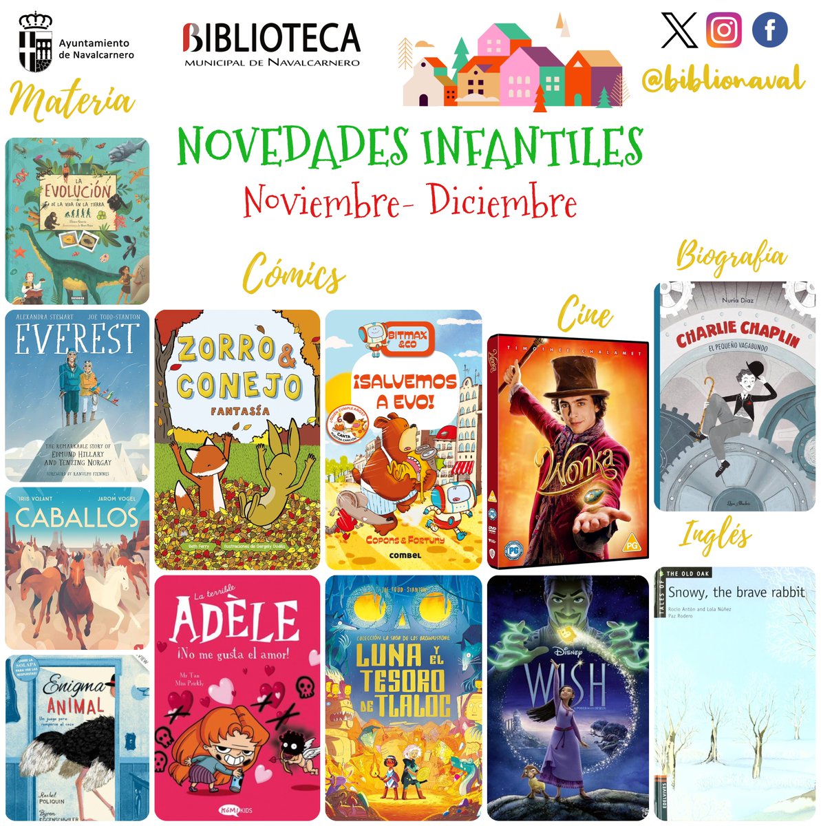biblionaval's tweet photo. Y casi sin darnos cuenta #Noviembre ya está aquí y #Diciembre a la vuelta de la esquina... 😉 y nosotros tenemos algunas #sorpresas para haceros más llevadero este final de año... #novedades #novedadesliterarias #NovedadesParaTodos #corredquevuelan 😉📚😁 #Cultura #CulturaViva https://t.co/7gEU3V80E6