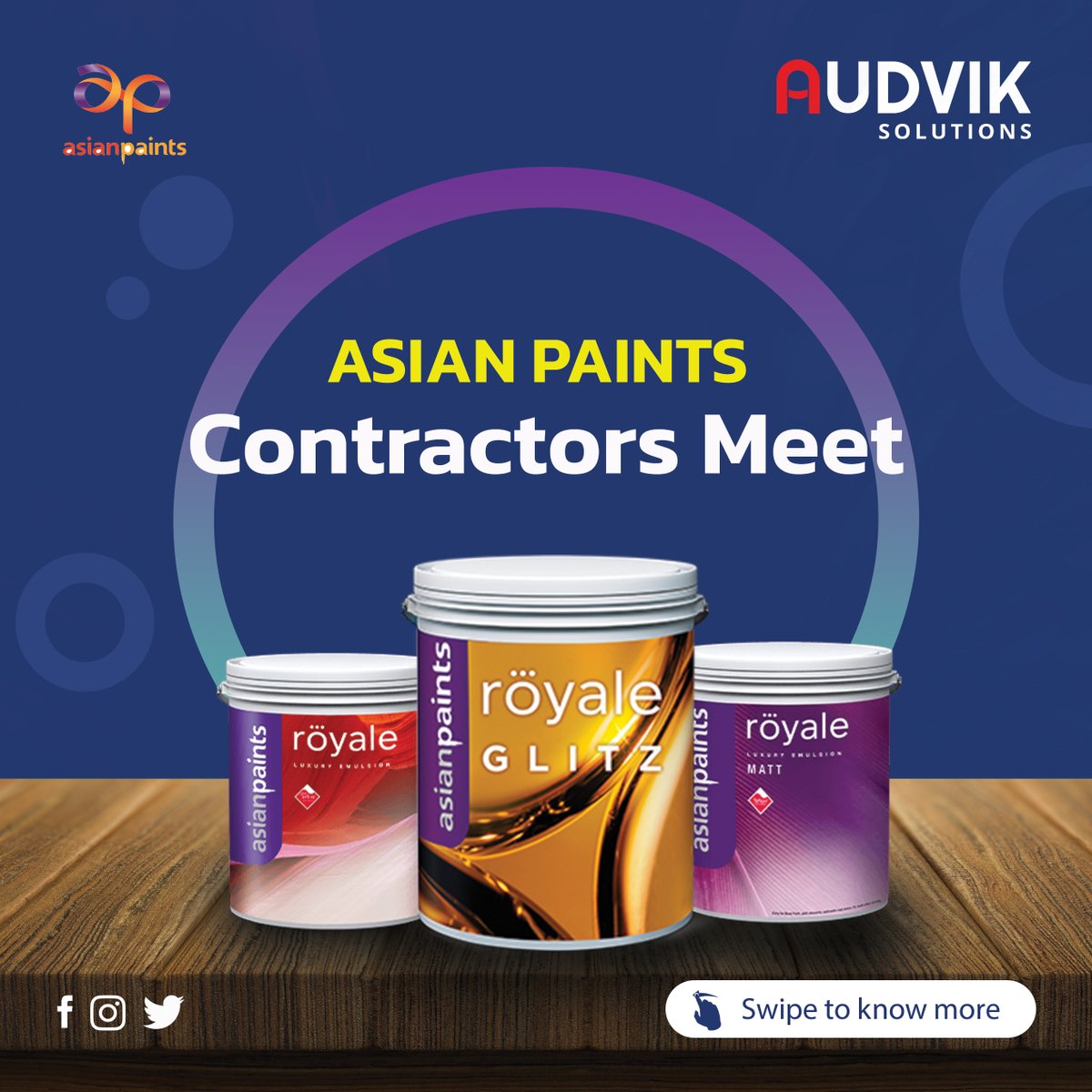 audvik_sol's tweet photo. Asian Paints Contractors Meet by Audvik Solutions to network and explore innovative products!
#AsianPaints #ContractorsMeet #AudvikSolutions #Networking #PaintingIndustry #BusinessGrowth #Innovation #Partnerships
2m https://t.co/KAGcoaksYz