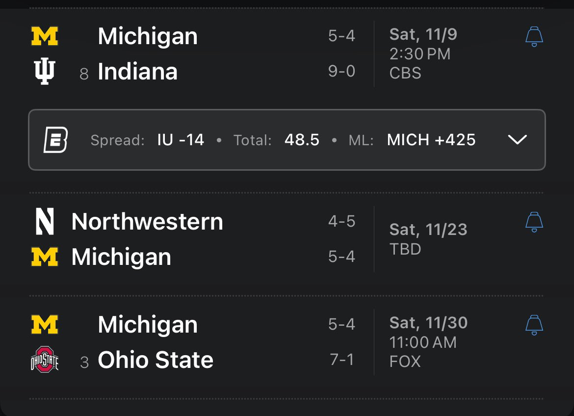 realstevecarp's tweet image. michigan lining up for an absolutely MASSIVE game vs Northwestern. A must win to become bowl eligible. Two evenly matched teams, should be a tremendous game!