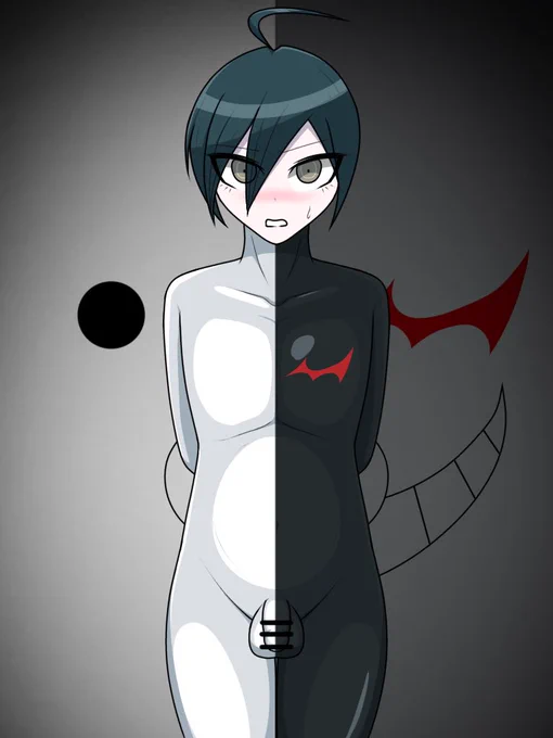 ※男キャラ前に作った素体でDRV3のsihrくん描きました。久々の絶望スーツ+洗脳。 
