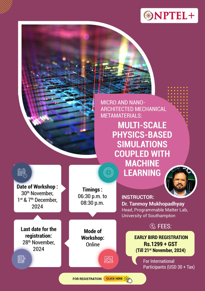 nptel_official's tweet image. #MachineLearning #Metamaterials #PhysicsSimulation #NPTEL #nptelindia