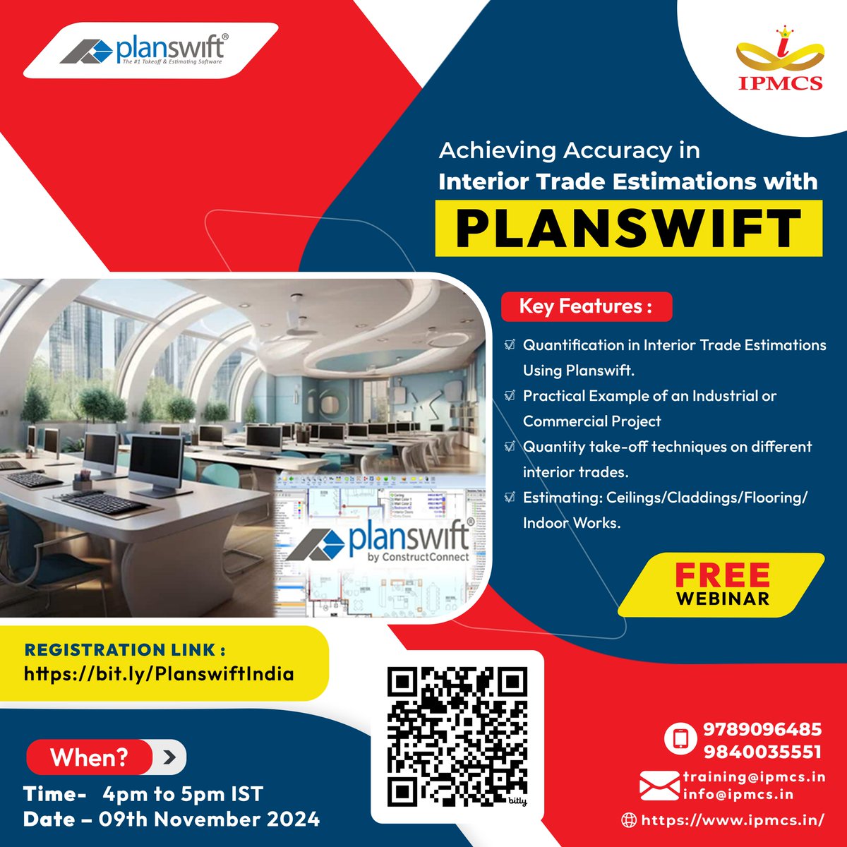 ipmcsacademy_20's tweet image. Join our FREE webinar on PlanSwift for precise interior estimations! 📐
🗓️ 09th Nov 2024 |🔗 Registration link: bit.ly/PlanswiftIndia

#ipmcs #planswift #interiorestimation #webinar #construction #quantitytakeoff #projectestimation #digitalconstruction