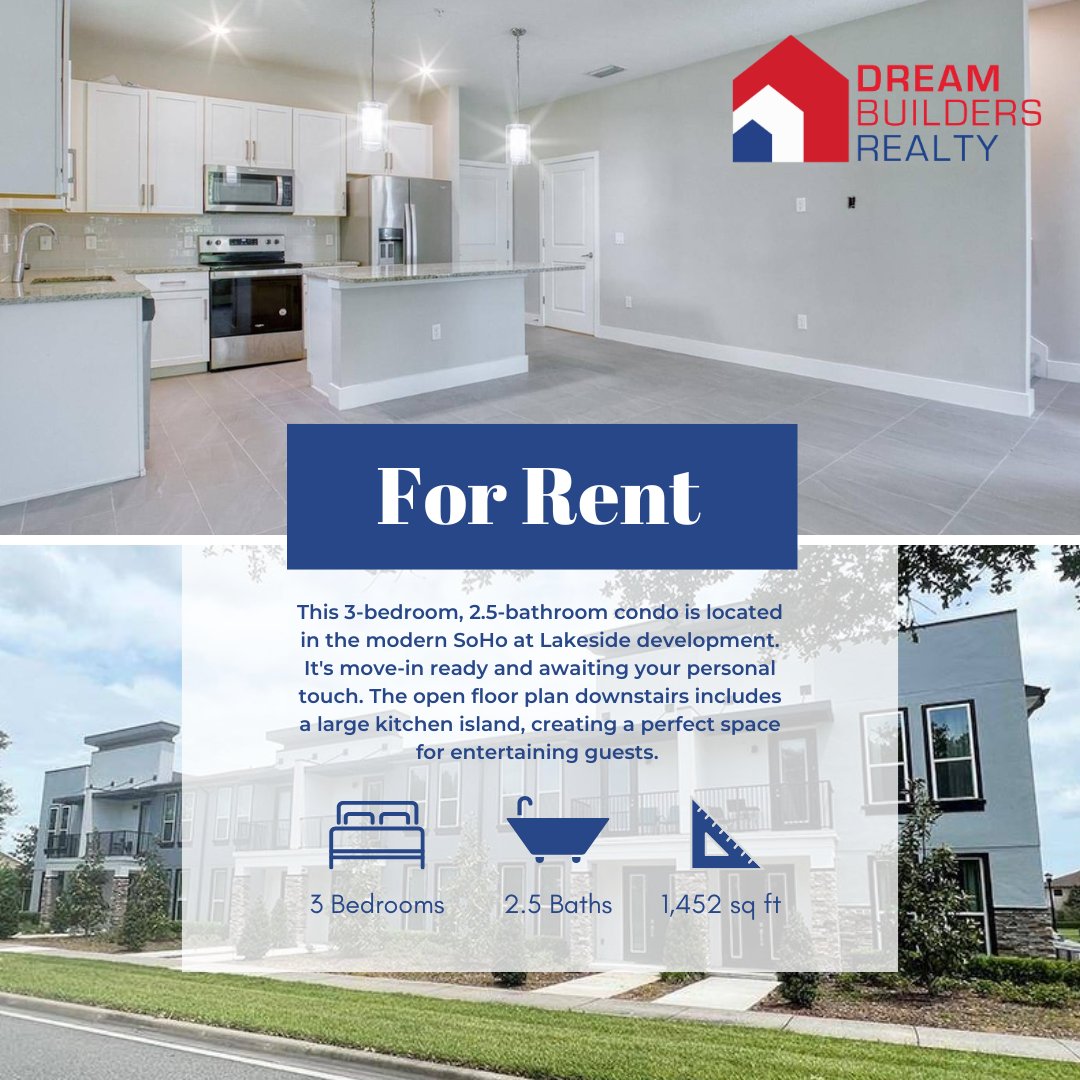DBRealtors's tweet photo. Be in a new home just in time for the holidays! This 3-bedroom, 2.5 bathroom condo located in SoHo at Lakeside is move-in ready and waiting for you to put your own touches on it. 

Call us to schedule a tour: 407.847.5428

See more of this listing here: https://t.co/Umoo4ohvce https://t.co/RBYuaRA8WR