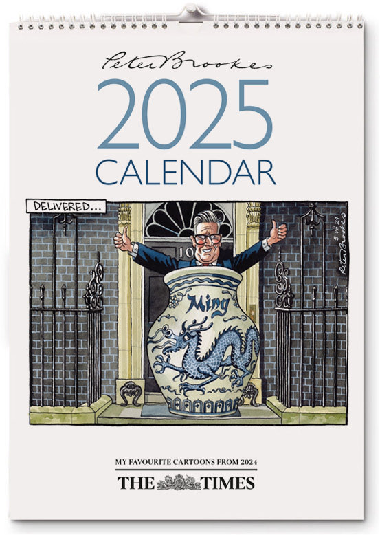 Available NOW! The Peter Brookes 2025 calendar, which features a collection of my favourite cartoons throughout the year so far, is in stock and can be purchased here: 
timescartoons.co.uk
