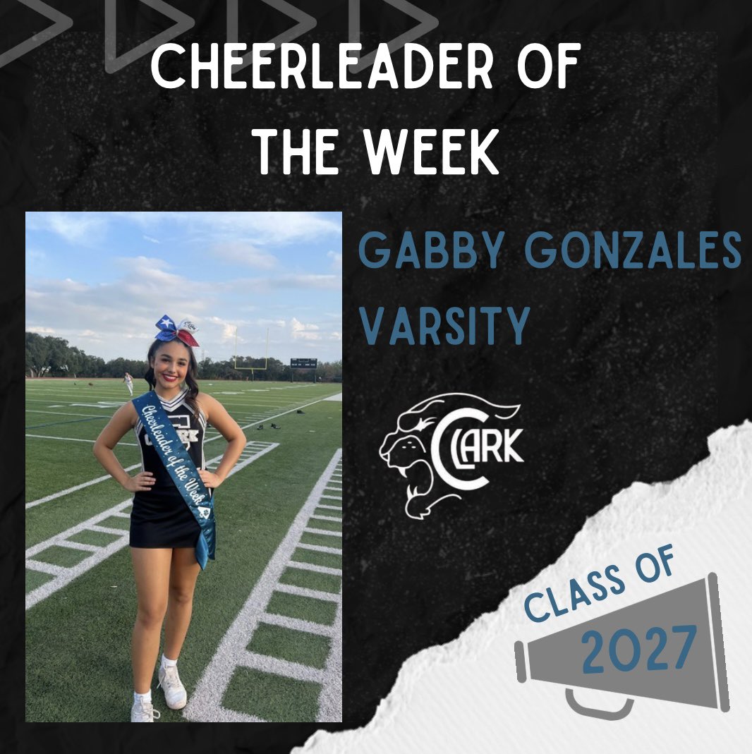 This week’s cheerleader of the week is Gabby! Gabby is one of our sophomore varsity members, and has been very resilient and hard working during comp season. Congratulations Gabby!!🇺🇸⭐️