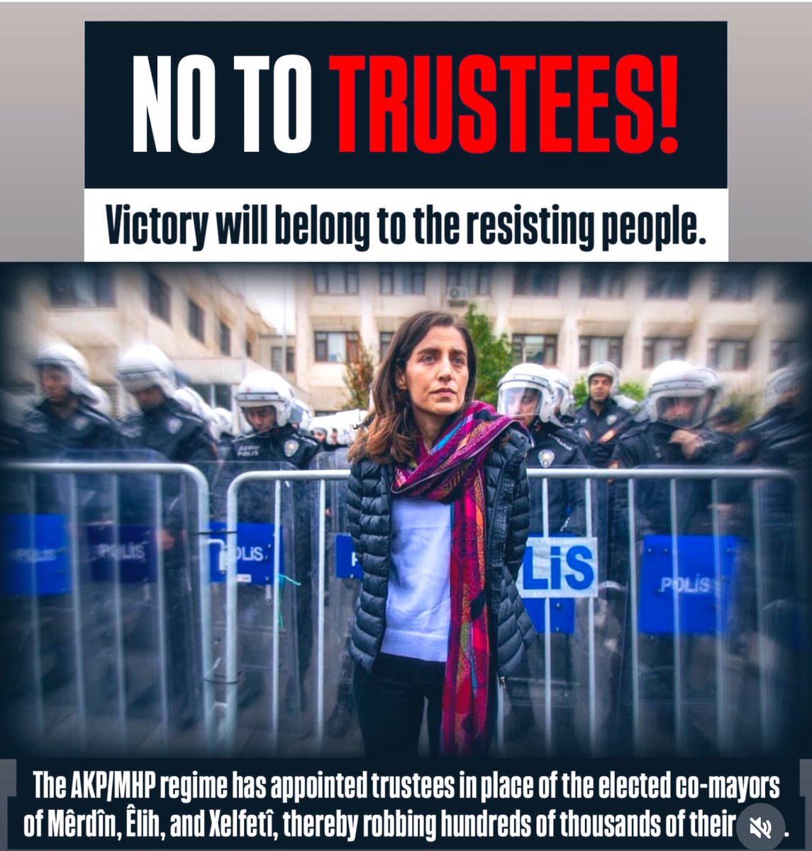 hawzhin_azeez's tweet photo. The Turkish government has seized control of the Kurdish municipalities of Mêrdîn, Êlih and Xelfetî and depriving the Kurdish population of their democratically elected representatives! Turkey is terrified of Kurdish unity, nationalism and organization. Mass protests have erupted https://t.co/qiiNlukea6