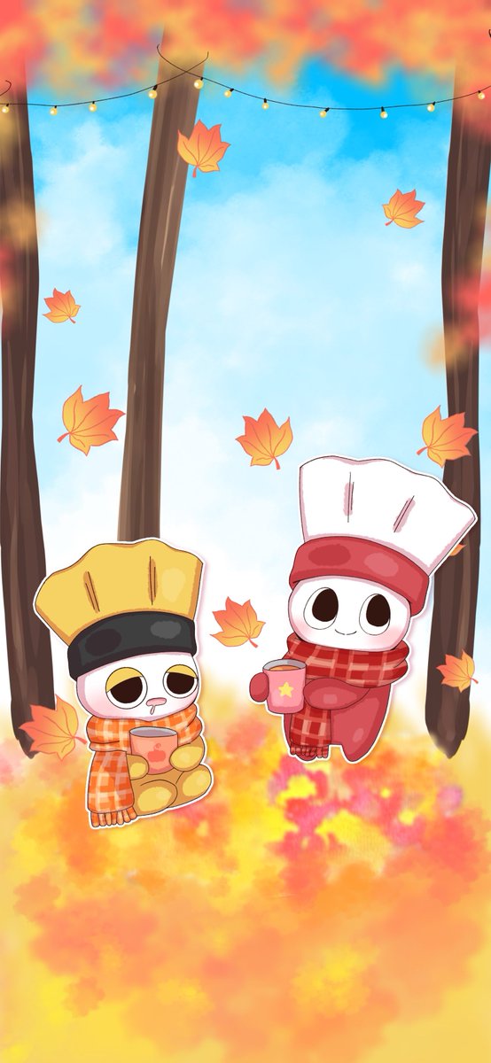 badomin83's tweet photo. 最近���寒くなってきたみんね…🥶❕
今は紅葉の時期だからすいみんと紅葉狩りに行ってきたよ~~ 🍁✨
みんなも暖かくしてお出かけしてね ☺️☀️
 #ばどみん  #壁紙配布 https://t.co/GyqOnlCL1v