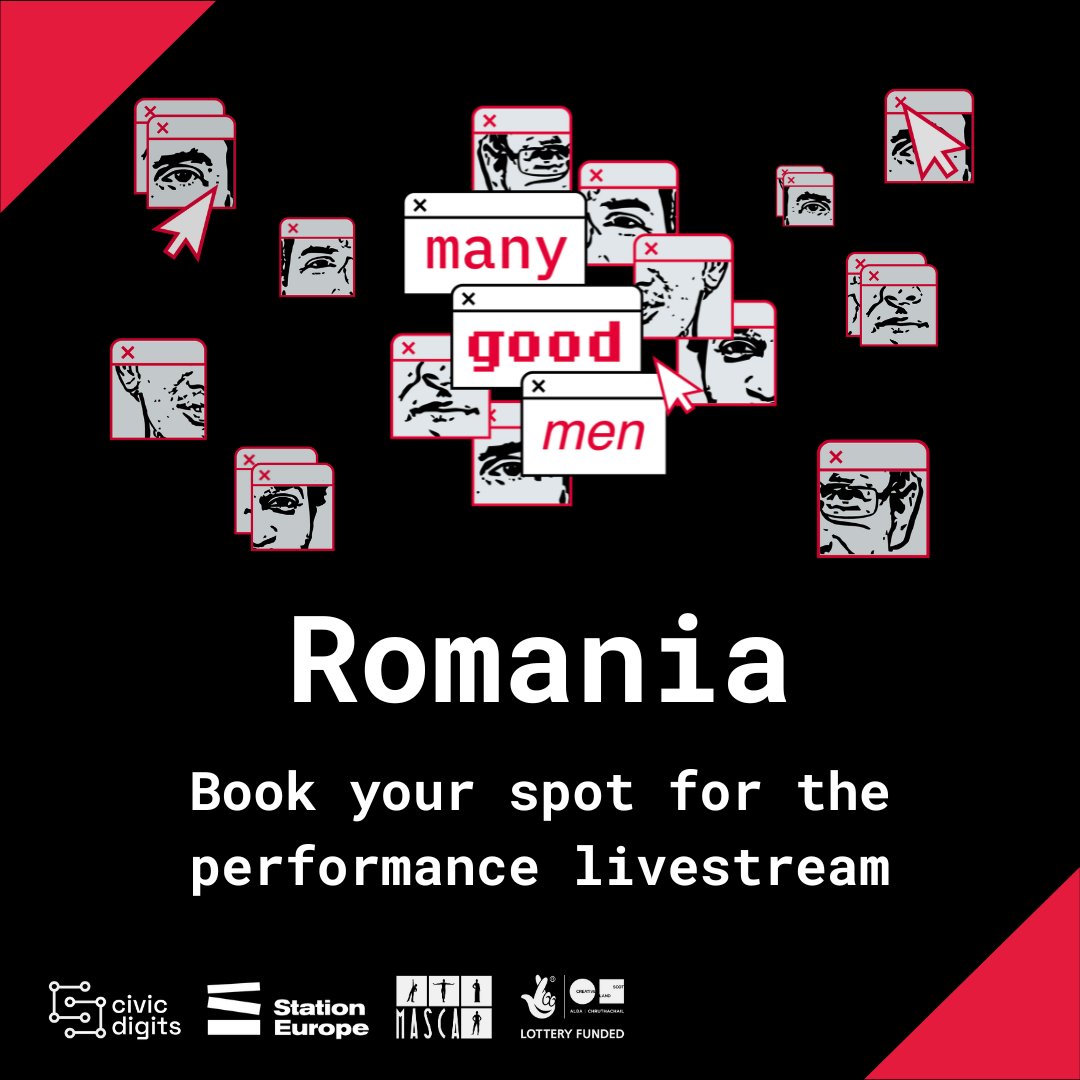 CivicDigits's tweet photo. Next Friday, 15 November, you'll be able to catch Many Good Men performing at the @TeatrulMasca in Bucharest, Romania! 🇷🇴🎭🏴󠁧󠁢󠁳󠁣󠁴󠁿

You can still catch the show from home via livestream. If you'd like to book a space, get in touch with us at contact@civicdigits.com https://t.co/6C0xb87inf