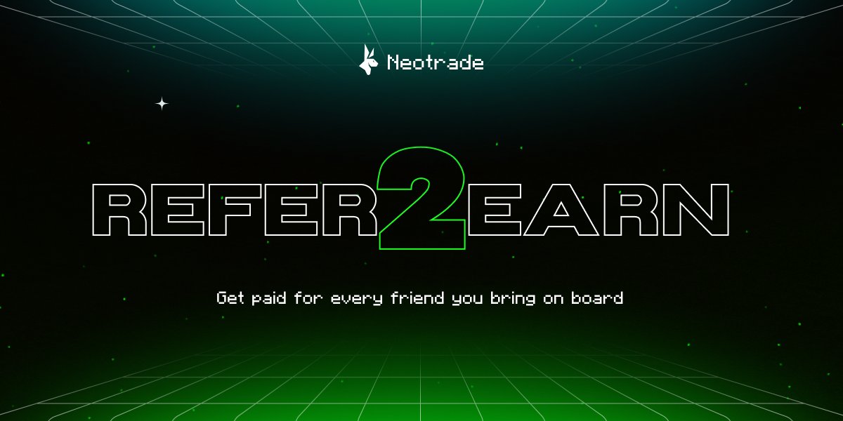 🏆 Early Access Referral Program is LIVE!

◦ Earn $SOL by referring volume onto Neotrade.
◦ Future perks: exclusive access and bonus rewards!
◦ Daily payouts (Once trading is live)
◦ Ready to Escape The Matrix? Start sharing your link TODAY 🔗

👇 Check out affiliate payouts