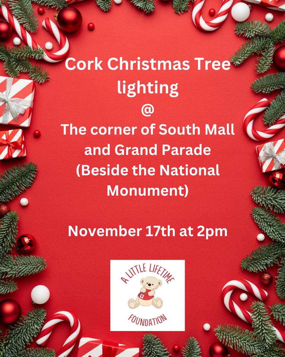 We would love if you could join us on November 17th in Cork City. We will switch on the Christmas Tree lights in memory of all our babies.
This is a really special occasion for bereaved parents and their families.📷