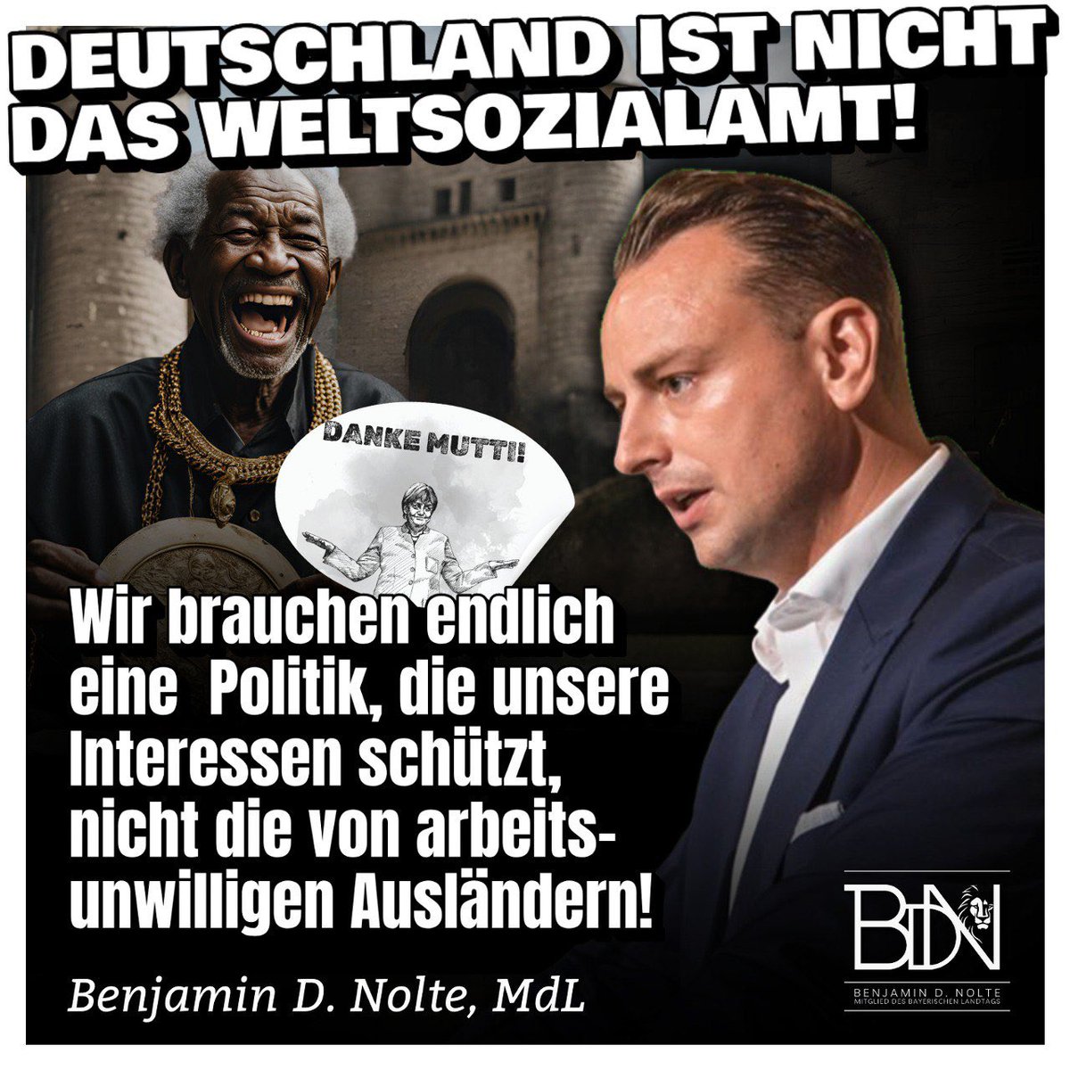 BenjaminNolte3's tweet photo. Immer mehr #Ausländer im Rentenalter, die nie in unsere Sozialkassen eingezahlt haben, erhalten #Grundsicherung. Die Kosten sind von 3,3 Milliarden auf 5,1 Milliarden Euro gestiegen. Deutschland kann nicht das Weltsozialamt sein! #Armutsmigration #AfD #BenjaminNolte https://t.co/PebVXZE9rv